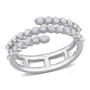 Round Cut Cubic Zirconia in 925 Sterling Silver Wedding Bands