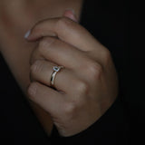 0.50 CT Emerald Cut Pave CVD E/VVS1 Diamond Engagement Ring 3