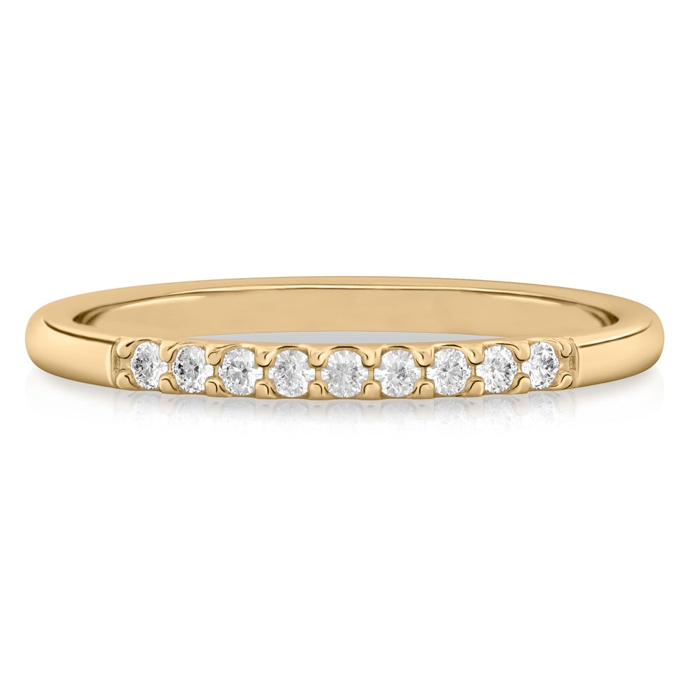 Stunning 0.10 TCW Round Moissanite Stones Half Eternity Wedding Bands 1
