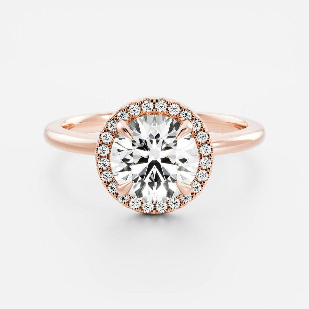 Stunning 1.0-2.0 CT Round Moissanite Engagement Ring with Halo Design 5