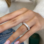 Classic 4.86 TCW Emerald Moissanite Stones Full Eternity Wedding Bands 2