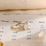 Stunning 3.0 CT Oval Moissanite Engagement Ring with 3 Stones Design 2