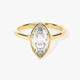 Stunning 1.0-2.0 CT Marquise Moissanite Engagement Ring with Bezel Design 1