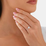 Stunning 0.2 CT Emerald Moissanite Engagement Ring with Pave & Halo Design 4