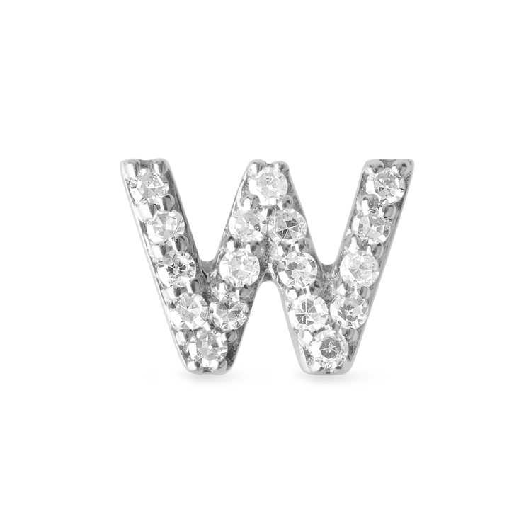 0.20 CT Round Moissanite Diamond Initial Asymmetric Necklace in Solid Gold 24