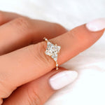Stunning 1 CT Marquise Moissanite Engagement Ring With Cluster Design 7
