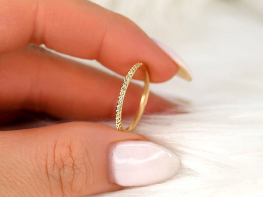 Stunning 0.10 TCW Round Moissanite Stones Half Eternity Wedding Bands 2