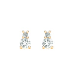 0.15 CT Round April Diamond Lab Made Diamond- April Birthstone Earrings 1