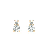 0.15 CT Round April Diamond Lab Made Diamond- April Birthstone Earrings 1