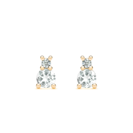 0.15 CT Round April Diamond Lab Made Diamond- April Birthstone Earrings 1