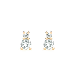 0.15 CT Round April Diamond Lab Made Diamond- April Birthstone Earrings