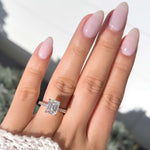 Stunning 3 CT Emerald Moissanite Engagement Ring Pave Design 5
