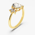 Stunning 1.50 CT Oval Moissanite Engagement Ring with Cluster Design 2
