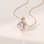 1.50 CT Oval Moissanite Diamond Cluster Pendant Necklace in Solid Gold 2
