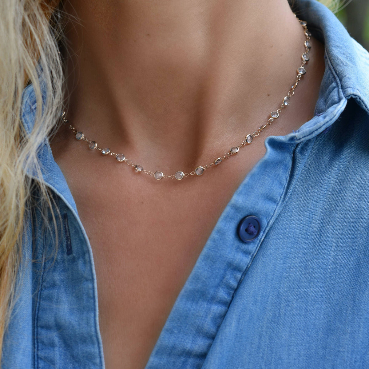 9.36 TCW Round Diamond Lab Made Diamond- April Birthstone Necklace 2