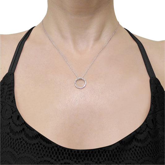 Round Cut Cubic Zirconia in 925 Sterling Silver Necklace 2