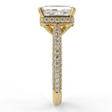 Stunning 2.45 CT Radiant Moissanite Engagement Ring with Hidden Halo & Three Side Pave Design 4