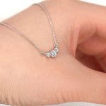 0.30 CT Round Moissanite Diamond Three Stone Pendant Necklace in Solid Gold 3