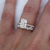 Stunning 0.4 TCW Marquise & Round Moissanite Stones in Half Eternity Wedding Band 3