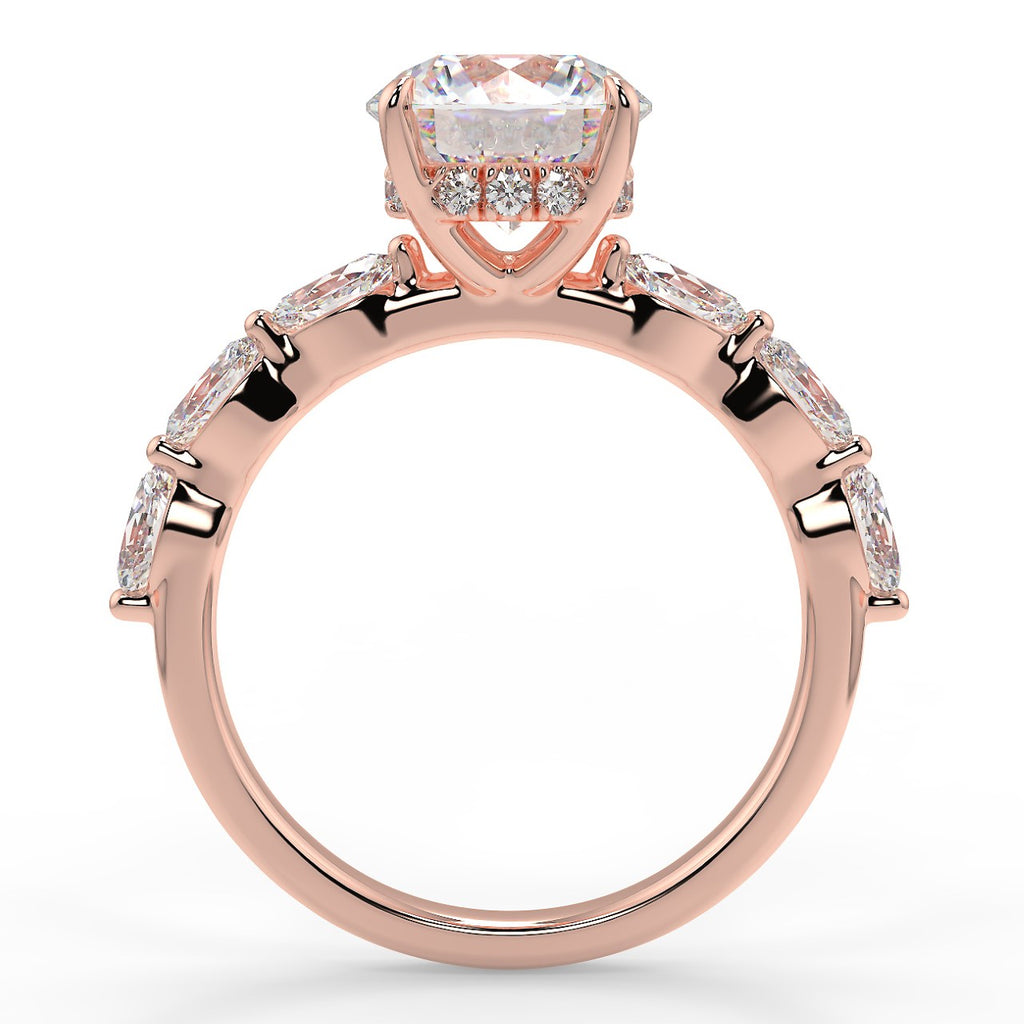 Stunning 2.0 CT Round Moissanite Engagement Ring with Hidden Halo & Pave Design 9