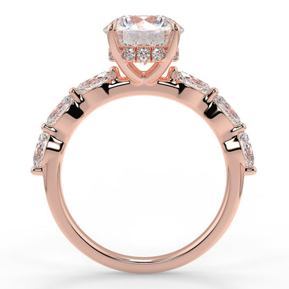 Stunning 2.0 CT Round Moissanite Engagement Ring with Hidden Halo & Pave Design 9