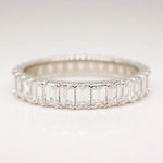 Stunning 0.80 CT Emerald Moissanite Stones Full Eternity Wedding Band 1