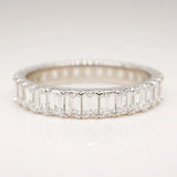 Stunning 0.80 CT Emerald Moissanite Stones Full Eternity Wedding Band 1