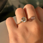 Stunning 1.0 CT Round Moissanite Engagement Ring with Hidden Halo Design 11