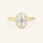 Stunning 1 CT Oval Moissanite Engagement Ring With Halo & Pave Design 1