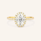 Stunning 1 CT Oval Moissanite Engagement Ring With Halo & Pave Design 1