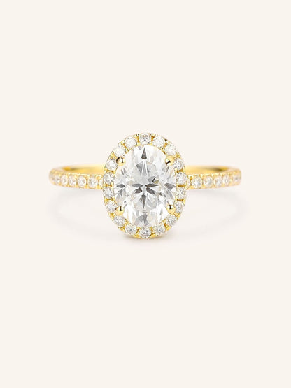 Stunning 1 CT Oval Moissanite Engagement Ring With Halo & Pave Design 1