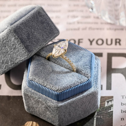 Stunning 3.0 CT Marquise Cut Moissanite Engagement Ring with Pave Design 4