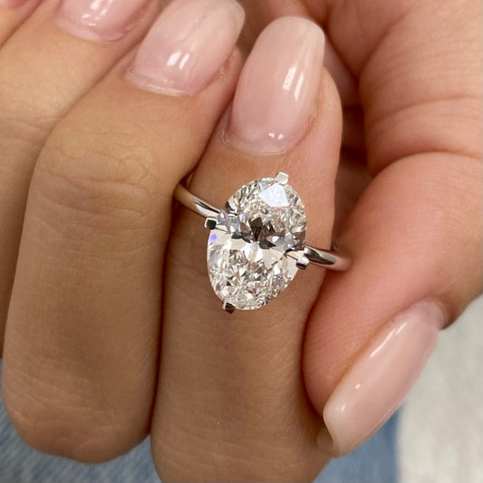 Stunning 3.0 CT Oval Moissanite Engagement Ring with Solitaire Designs 1