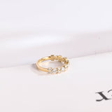 Stunning 0.3 TCW Round Moissanite Stones Half Eternity Wedding Band 8