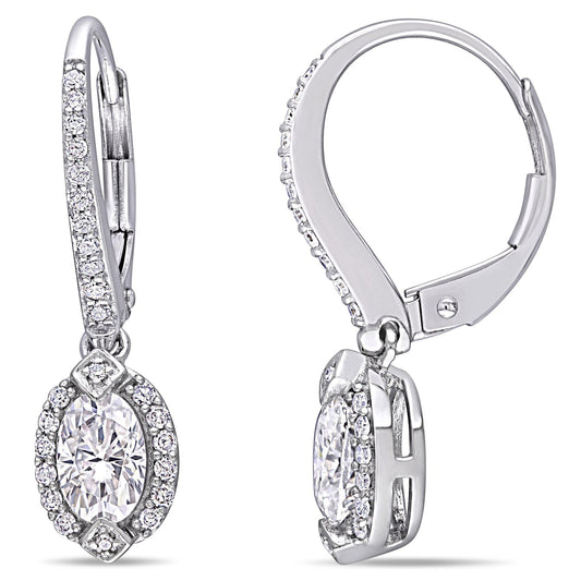 Round Cut Cubic Zirconia in 925 Sterling Silver Earrings 1
