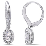 Round Cut Cubic Zirconia in 925 Sterling Silver Earrings 4