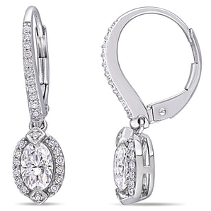 Round Cut Cubic Zirconia in 925 Sterling Silver Earrings