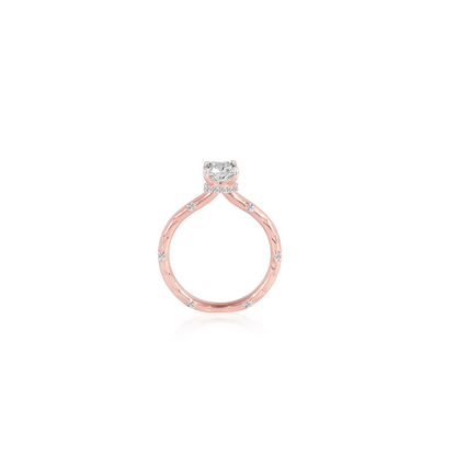 Stunning 1.0 CT Oval Moissanite Engagement Ring with Hidden Halo Design 2