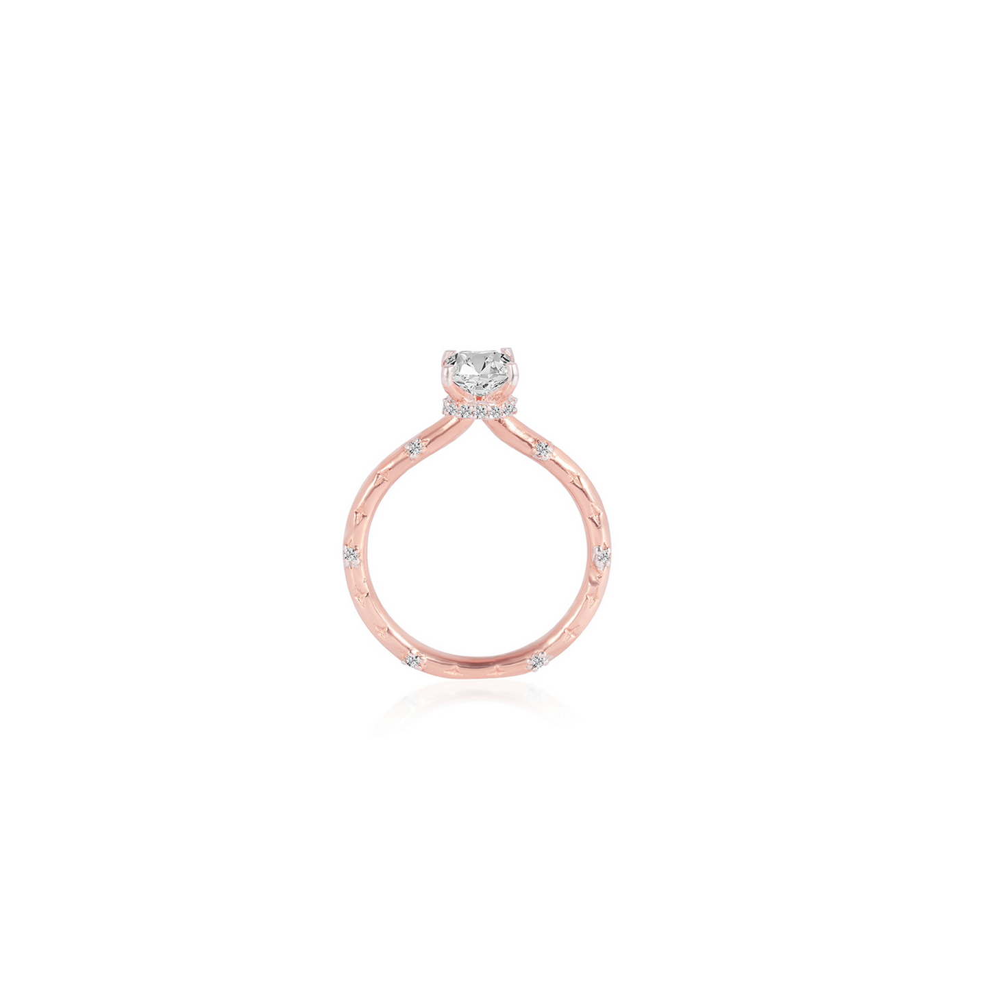 Stunning 1.0 CT Oval Moissanite Engagement Ring with Hidden Halo & Pave Design 2