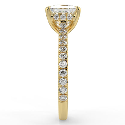 Stunning 1.30 CT Princess Moissanite Engagement Ring with Hidden Halo & Pave Design 2