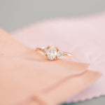 Stunning 1 CT Oval Moissanite Engagement Ring With Three Stone Design 6