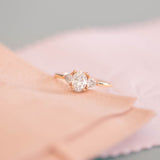 Stunning 1 CT Oval Moissanite Engagement Ring With Three Stone Design 6
