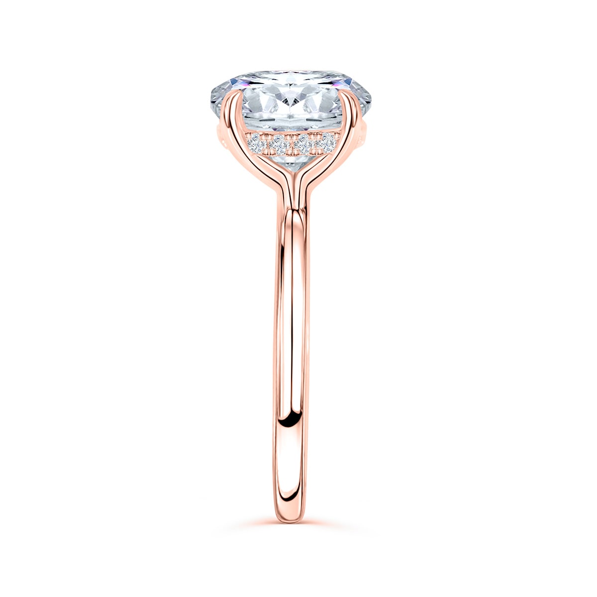 Stunning 3.0 CT Round Moissanite Engagement Ring with Hidden Halo Design 4