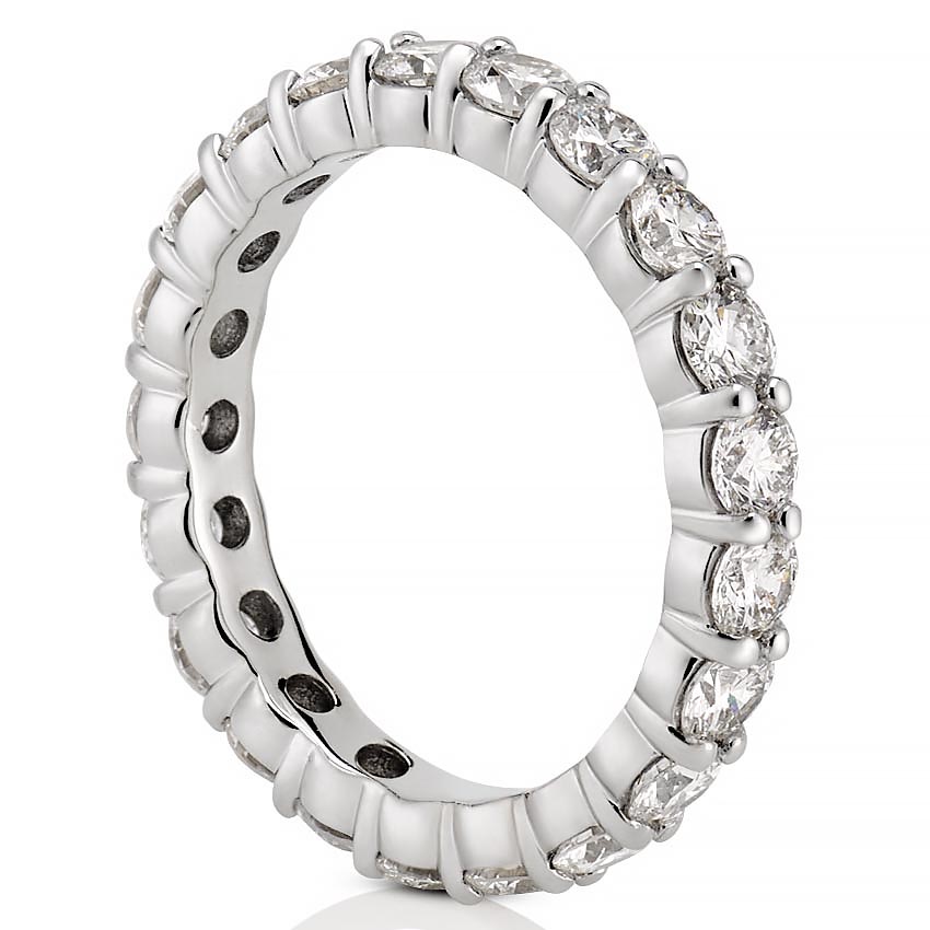 Stunning 2.33 CT Round Moissanite Stones Full Eternity Wedding Bands 4