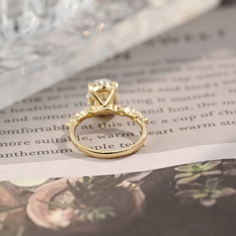Stunning 2.5 CT Oval Moissanite Engagement Ring with Pave Design 5