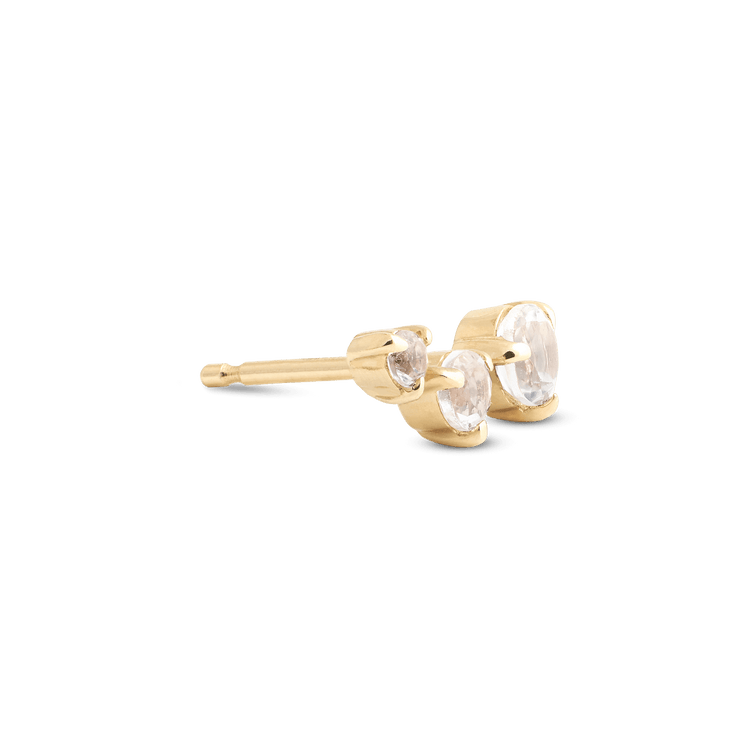 0.40 TCW Round Cut Moissanite Climber Earrings in Gold 8