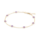 1.75 TCW Round Amethyst Lab Made Diamond- February Birthstone Bracelets 4