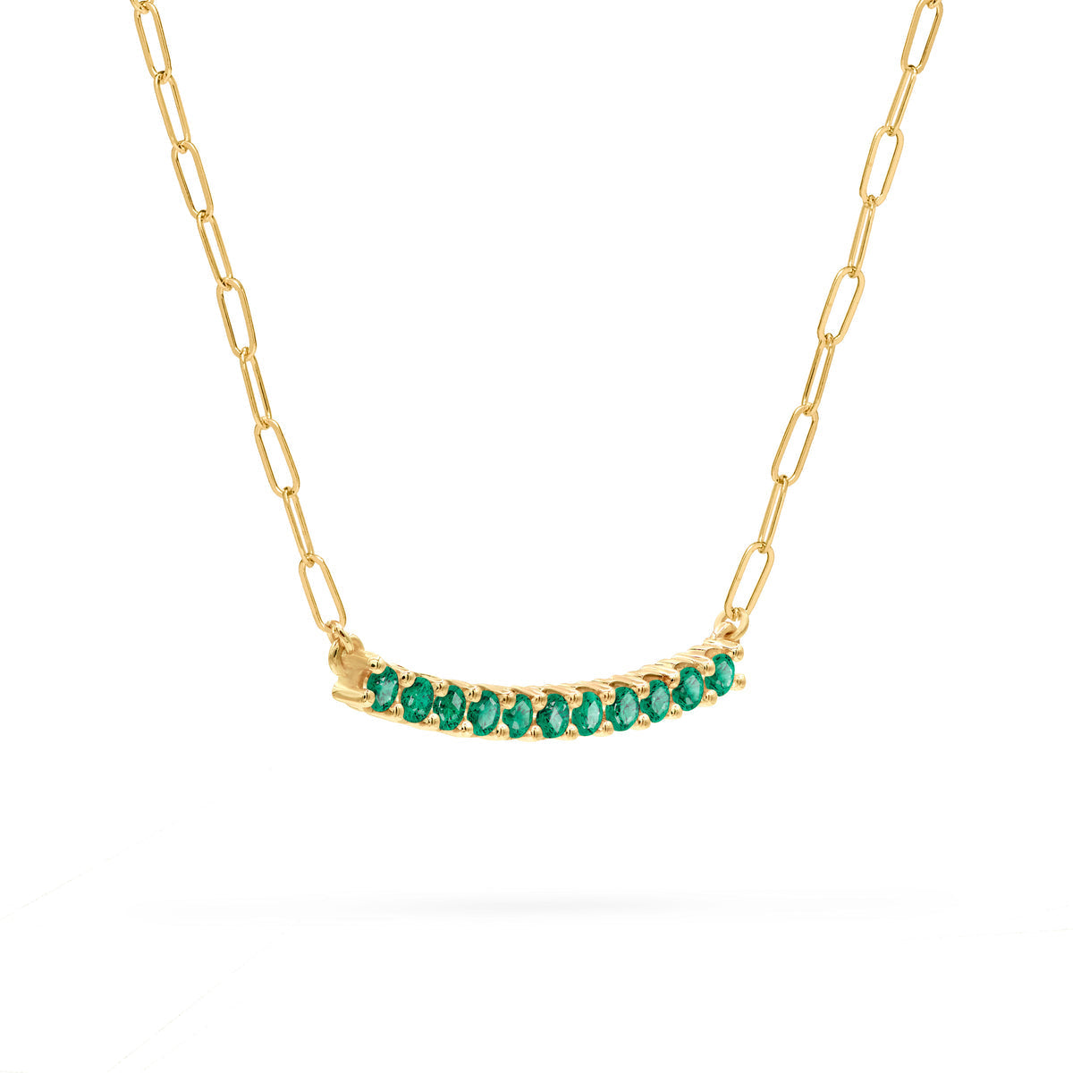 2 CT Round Emerald Lab Made Diamond-May Birthstone Necklace 5