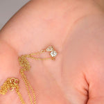 0.50 CT Round & Pear Moissanite Diamond Two Stone Pendant Necklace in Solid Gold 2