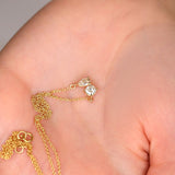 0.50 CT Round & Pear Moissanite Diamond Two Stone Pendant Necklace in Solid Gold 2